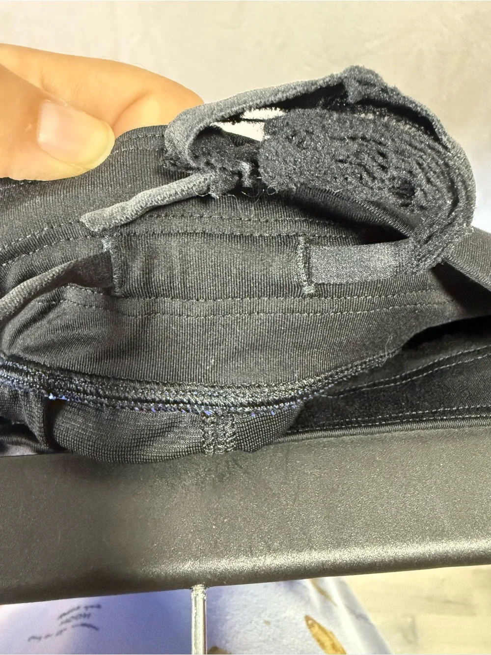 Lululemon Blue Black Running Athletic Shorts Zip Pocket Drawstring‎ Size XL